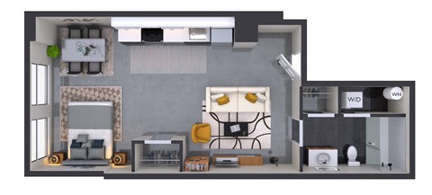 Studio 1 bath at Textile Apartments, Cincinnati, OH